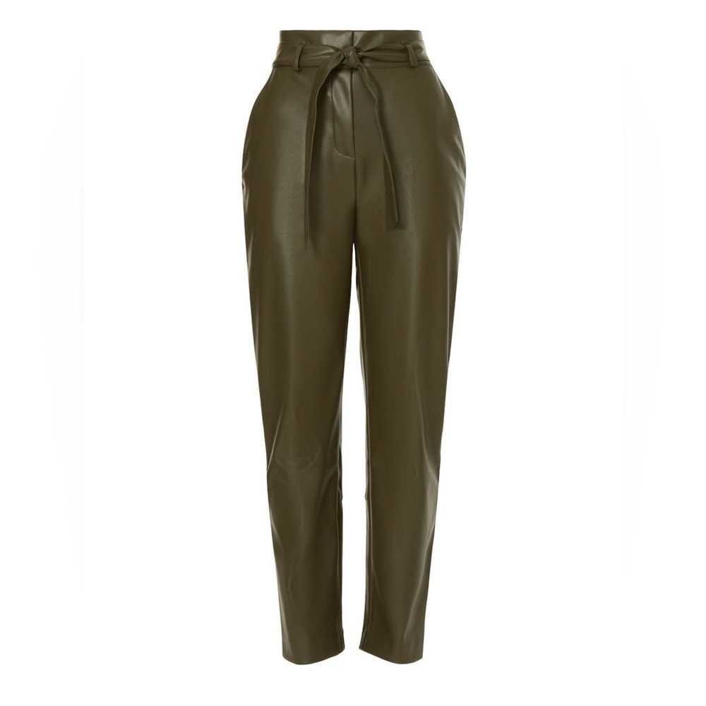 Peter Som x RTR Green Faux Leather Pants, 6